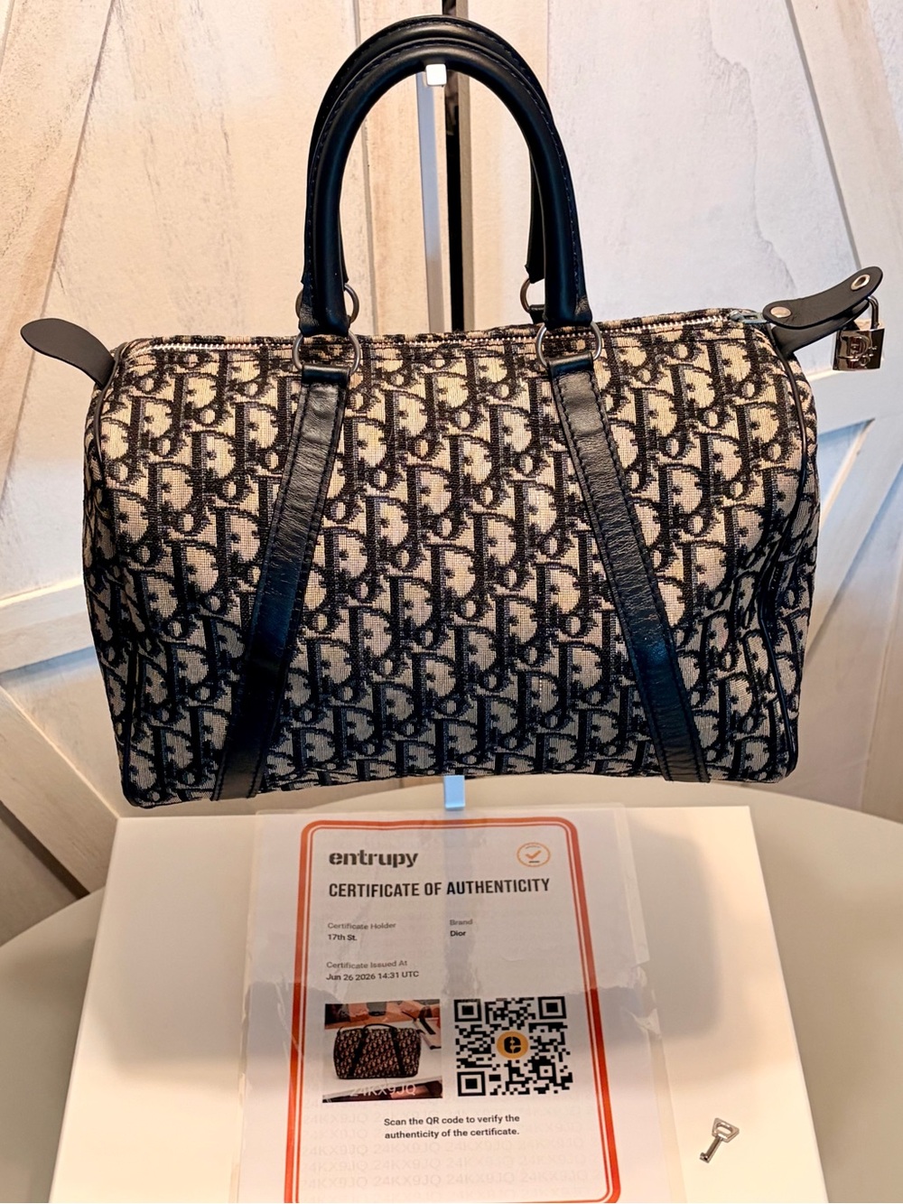 Christian Dior Diorissimo Boston Trotter Bag with Authentic Lock & Key (w/ COA) - Picture 3 of 15